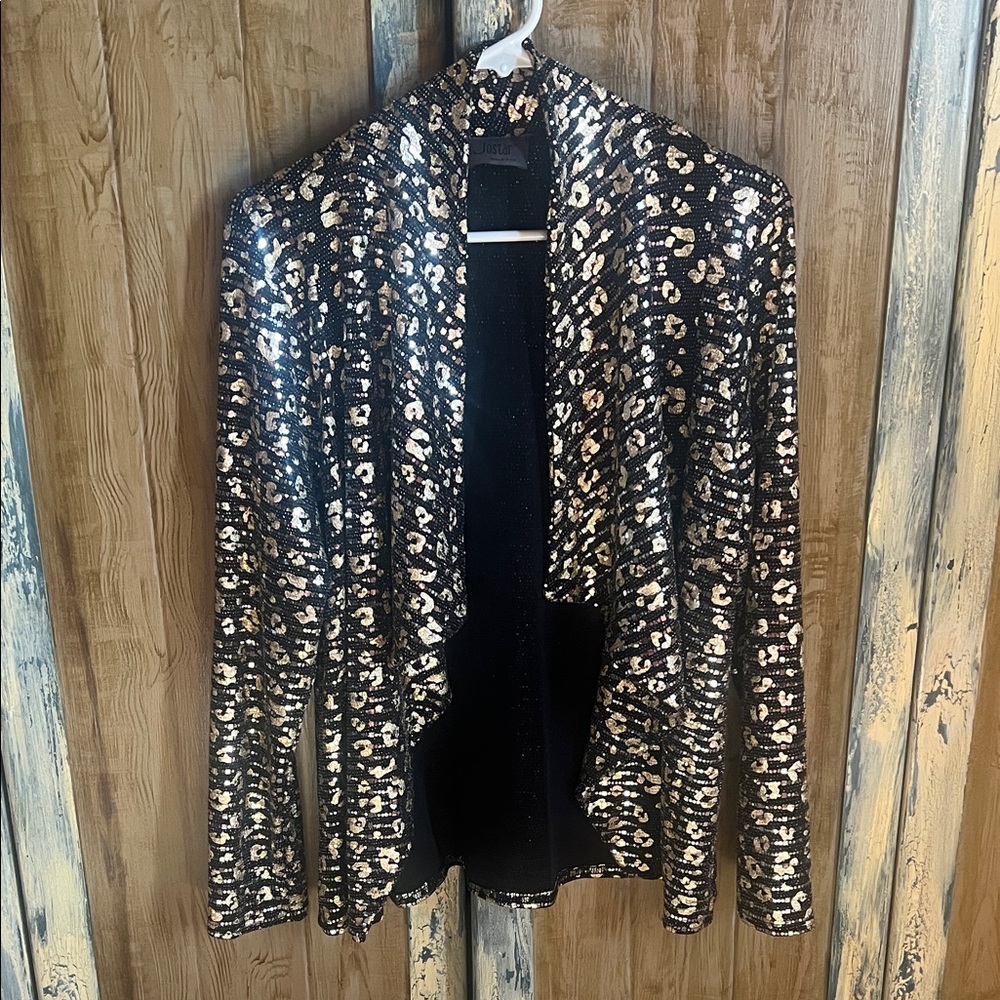 Metallic Leopard Print Jacket